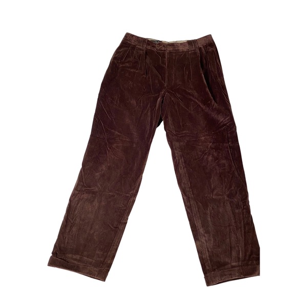 Bigsby & Kruthers Other - Bigsby‎ & Kruthers Mens 36x31 Brown Corduroy Pleated Cuffed Pants Made in Canada